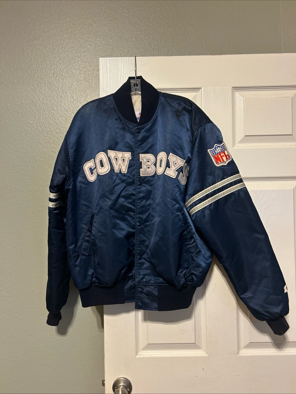 VINTAGE 80s STARTER Dallas Cowboys NFL  Jacket Men's XL